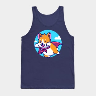 Cute Cat With Fish Cartoon Tank Top